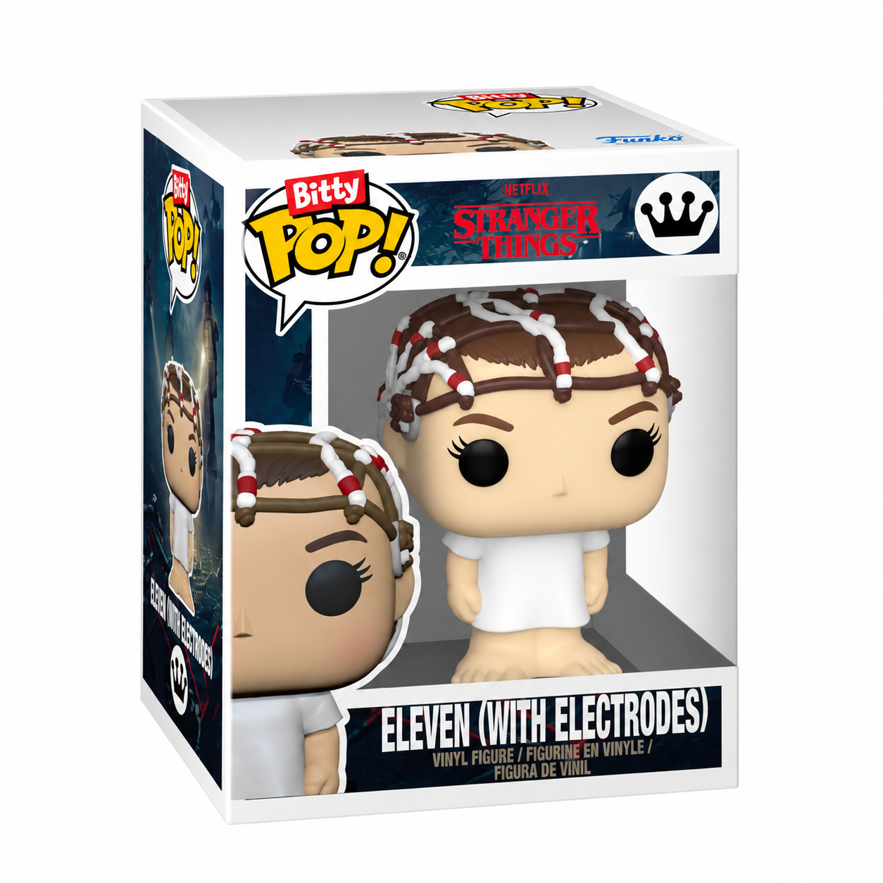 Eleven with Electrodes Stranger Things Bitty Pop reference artwork; listing is open with no packaging