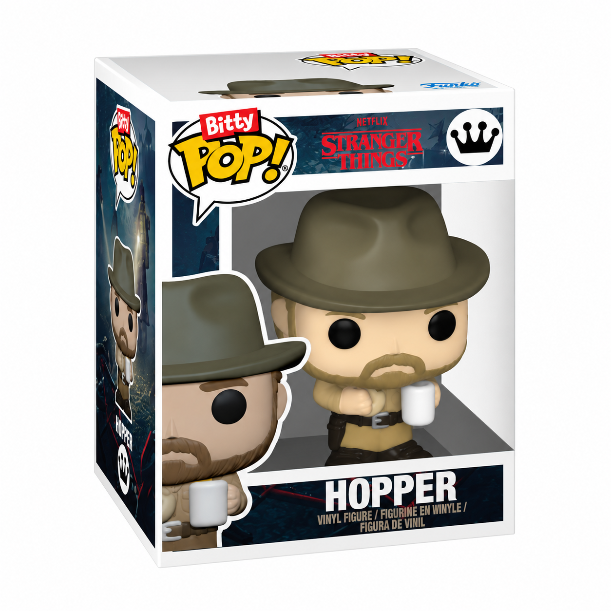Hopper Stranger Things Bitty Pop reference artwork; listing is open with no packaging
